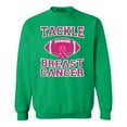 thumbnail image 1 of Shop4Ever Men's Tackle Breast Cancer Support Awareness Crewneck Sweatshirt XXX-Large Irish Green, 1 of 5