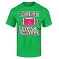 thumbnail image 1 of Shop4Ever Men's Tackle Breast Cancer Support Awareness Graphic T-shirt Large Irish Green, 1 of 5
