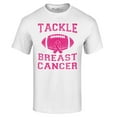 thumbnail image 1 of Shop4Ever Men's Tackle Breast Cancer Support Awareness Graphic T-shirt Large White, 1 of 5