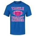 thumbnail image 1 of Shop4Ever Men's Tackle Breast Cancer Support Awareness Graphic T-shirt X-Large Royal Blue, 1 of 5