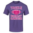 thumbnail image 1 of Shop4Ever Men's Tackle Breast Cancer Support Awareness Graphic T-shirt XXXXX-Large Purple, 1 of 5