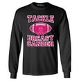 thumbnail image 1 of Shop4Ever Men's Tackle Breast Cancer Support Awareness Long Sleeve Shirt X-Large Black, 1 of 5