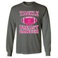 thumbnail image 1 of Shop4Ever Men's Tackle Breast Cancer Support Awareness Long Sleeve Shirt X-Large Charcoal, 1 of 5