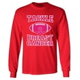 thumbnail image 1 of Shop4Ever Men's Tackle Breast Cancer Support Awareness Long Sleeve Shirt XX-Large Red, 1 of 5