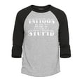 thumbnail image 1 of Shop4Ever Men's Tattoos are Stupid Sarcastic Humor Raglan Baseball Shirt Small Heather Grey/Black, 1 of 4