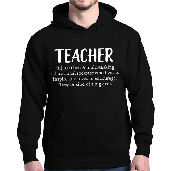 Shop4Ever Men's Teacher Definition Hooded Sweatshirt Hoodie XXXX-Large Black