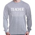 thumbnail image 1 of Shop4Ever Men's Teacher Definition Long Sleeve Shirt XXX-Large Sports Grey, 1 of 5
