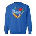 thumbnail image 1 of Shop4Ever Men's Teacher Heart Supplies Teacher's Appreciation Day Crewneck Sweatshirt Large Royal Blue, 1 of 5