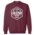 thumbnail image 1 of Shop4Ever Men's That's What I Do I Fix Stuff And I Know Things Handyman Mechanic Crewneck Sweatshirt Small Maroon, 1 of 5