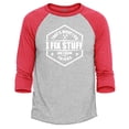 thumbnail image 1 of Shop4Ever Men's That's What I Do I Fix Stuff And I Know Things Handyman Mechanic Raglan Baseball Shirt X-Large Heather Grey/Red, 1 of 3