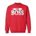 thumbnail image 1 of Shop4Ever Men's The Boss Crewneck Sweatshirt XX-Large Red, 1 of 5