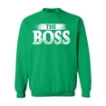 thumbnail image 1 of Shop4Ever Men's The Boss Crewneck Sweatshirt XXX-Large Irish Green, 1 of 5