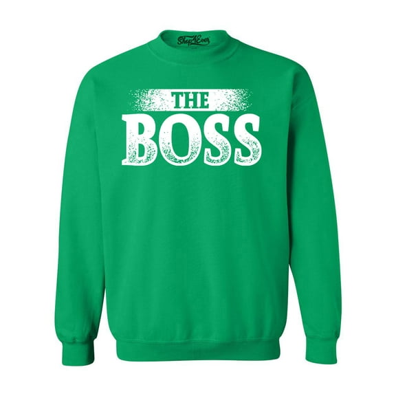 Shop4Ever Men's The Boss Crewneck Sweatshirt XXX-Large Irish Green