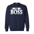 thumbnail image 1 of Shop4Ever Men's The Boss Crewneck Sweatshirt XXX-Large Navy, 1 of 5