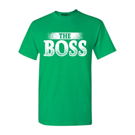 Shop4Ever Men's The Boss Graphic T-shirt Large Irish Green