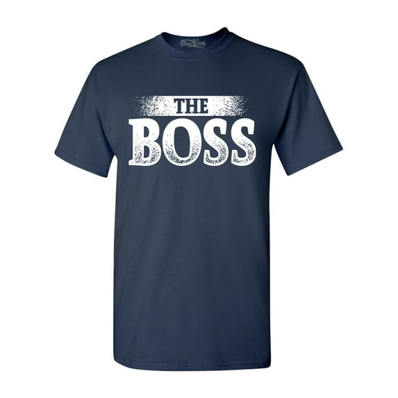 Shop4Ever Men's The Boss Graphic T-shirt Medium Navy