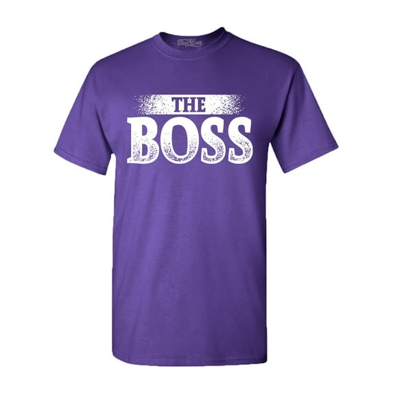Shop4Ever Men's The Boss Graphic T-shirt Medium Purple