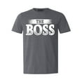 thumbnail image 1 of Shop4Ever Men's The Boss Graphic T-shirt X-Large Dark Heather, 1 of 5