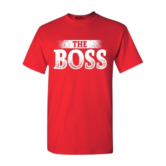 Shop4Ever Men's The Boss Graphic T-shirt X-Large Red