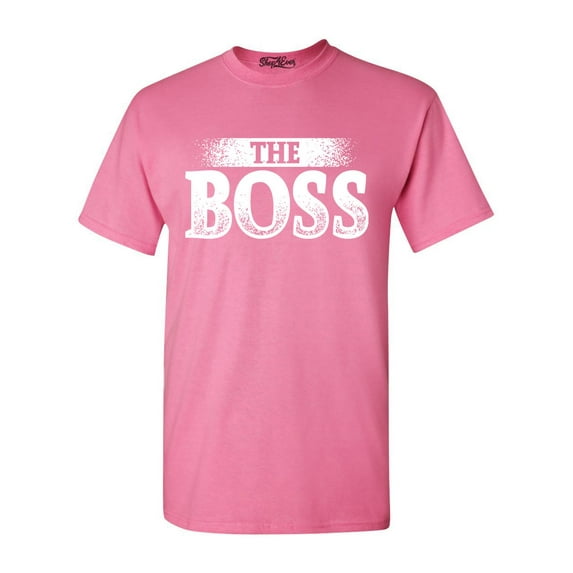 Shop4Ever Men's The Boss Graphic T-shirt XXX-Large Azalea Pink