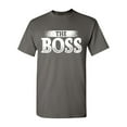 thumbnail image 1 of Shop4Ever Men's The Boss Graphic T-shirt XXXX-Large Charcoal, 1 of 5