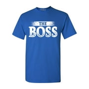 Shop4Ever Men's The Boss Graphic T-shirt XXXX-Large Royal Blue