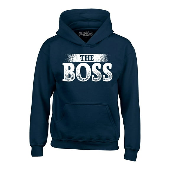 Shop4Ever Men's The Boss Hooded Sweatshirt Hoodie Large Navy