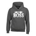 thumbnail image 1 of Shop4Ever Men's The Boss Hooded Sweatshirt Hoodie X-Large Charcoal, 1 of 5