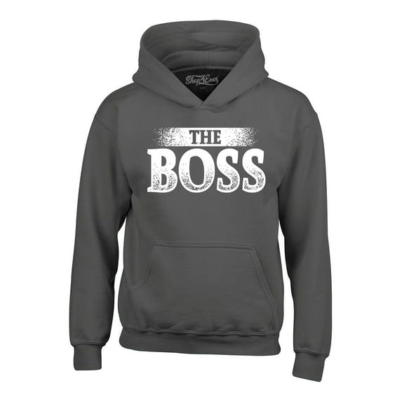 Shop4Ever Men's The Boss Hooded Sweatshirt Hoodie XX-Large Charcoal