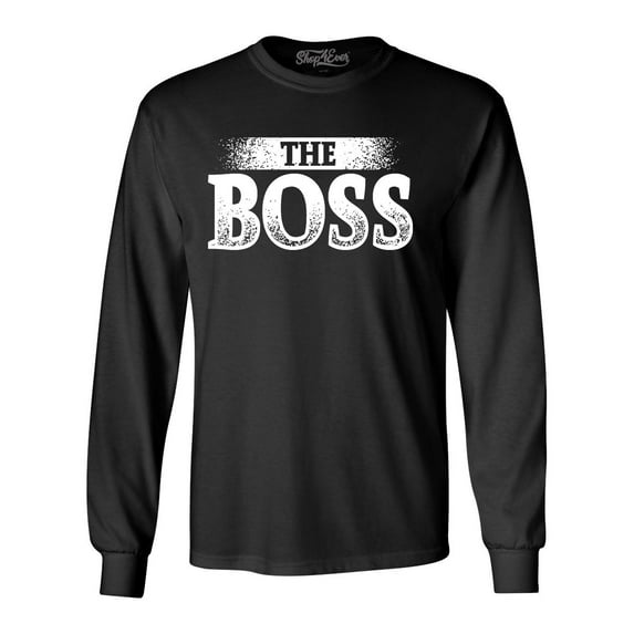 Shop4Ever Men's The Boss Long Sleeve Shirt 3XL Black