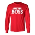 thumbnail image 1 of Shop4Ever Men's The Boss Long Sleeve Shirt Large Red, 1 of 5