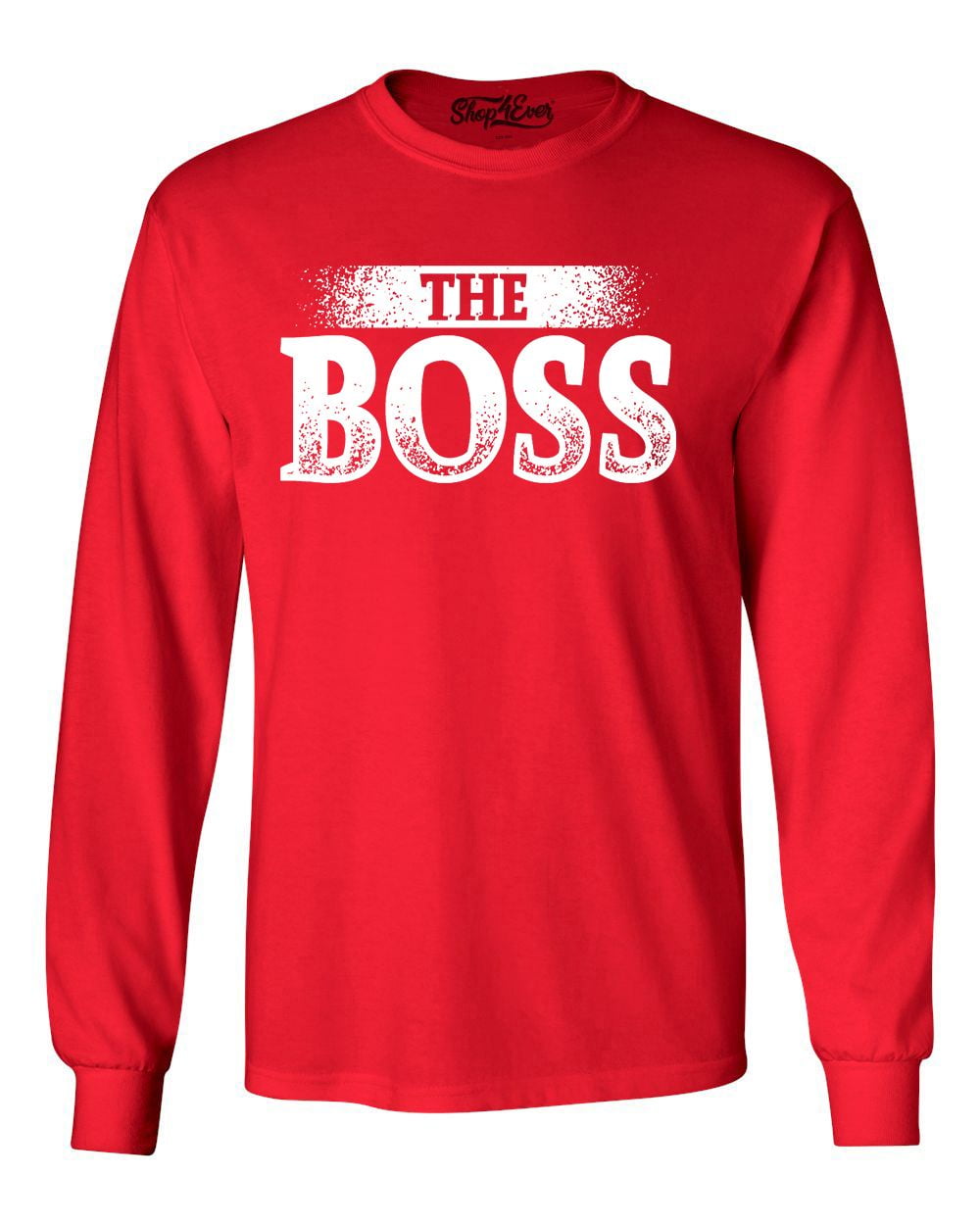 Shop4Ever Men's The Boss Long Sleeve Shirt Small Red