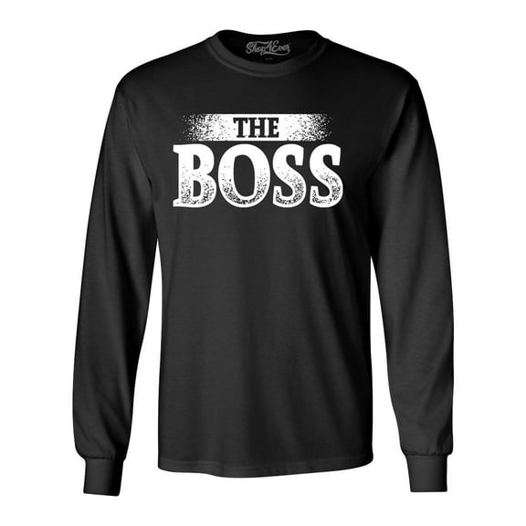 Shop4Ever Men's The Boss Long Sleeve Shirt X-Large Black