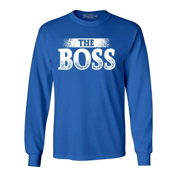 Shop4Ever Men's The Boss Long Sleeve Shirt X-Large Royal Blue