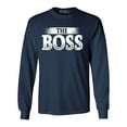 thumbnail image 1 of Shop4Ever Men's The Boss Long Sleeve Shirt XX-Large Navy, 1 of 5