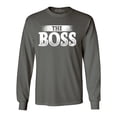 thumbnail image 1 of Shop4Ever Men's The Boss Long Sleeve Shirt XXX-Large Charcoal, 1 of 5