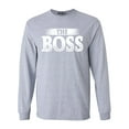 thumbnail image 1 of Shop4Ever Men's The Boss Long Sleeve Shirt XXX-Large Sports Grey, 1 of 5
