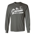 thumbnail image 1 of Shop4Ever Men's The Groom Top Hat Bow Tie Long Sleeve Shirt XXX-Large Charcoal, 1 of 5