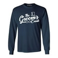 thumbnail image 1 of Shop4Ever Men's The Groom's Crew Top Hat Bow Tie Long Sleeve Shirt Large Navy, 1 of 5