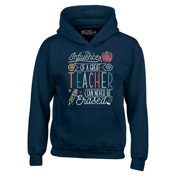 Shop4Ever Men's The Influence of Great Teacher Can Never Be Erased Hooded Sweatshirt Hoodie X-Large Navy