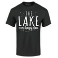 thumbnail image 1 of Shop4Ever Men's The Lake is My Happy Place Graphic T-shirt Large Black, 1 of 5