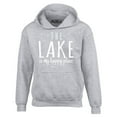 thumbnail image 1 of Shop4Ever Men's The Lake is My Happy Place Hooded Sweatshirt Hoodie Medium Sports Grey, 1 of 5