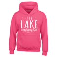 thumbnail image 1 of Shop4Ever Men's The Lake is My Happy Place Hooded Sweatshirt Hoodie XXX-Large Heliconia Pink, 1 of 5