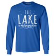 thumbnail image 1 of Shop4Ever Men's The Lake is My Happy Place Long Sleeve Shirt Small Royal Blue, 1 of 5