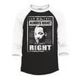 thumbnail image 1 of Shop4Ever Men's The Time is Always Right to Do What is Right MLK Raglan Baseball Shirt Small Black/White, 1 of 4