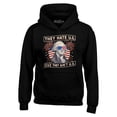 thumbnail image 1 of Shop4Ever Men's They Hate Us Cuz They Ain't Us American Flag Hooded Sweatshirt Hoodie Small Black, 1 of 5