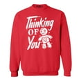 thumbnail image 1 of Shop4Ever Men's Thinking of You Voodoo Doll Halloween Crewneck Sweatshirt Small Red, 1 of 5