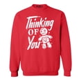 thumbnail image 1 of Shop4Ever Men's Thinking of You Voodoo Doll Halloween Crewneck Sweatshirt XX-Large Red, 1 of 5