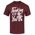 thumbnail image 1 of Shop4Ever Men's Thinking of You Voodoo Doll Halloween Graphic T-shirt XXX-Large Maroon, 1 of 5