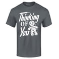 thumbnail image 1 of Shop4Ever Men's Thinking of You Voodoo Doll Halloween Graphic T-shirt XXXX-Large Charcoal, 1 of 5